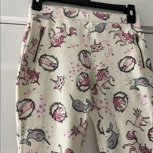 Girls Leggings with Unicorns and Narwhals